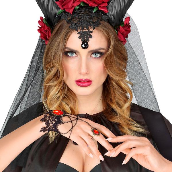 Blondearmbånd med Ring Svart/Rød