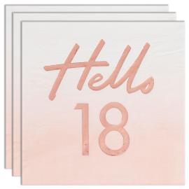 Servietter Rosegull Hello 18