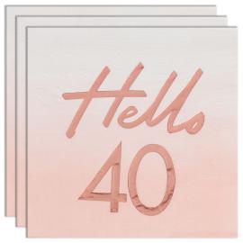 Servietter Rosegull Hello 40