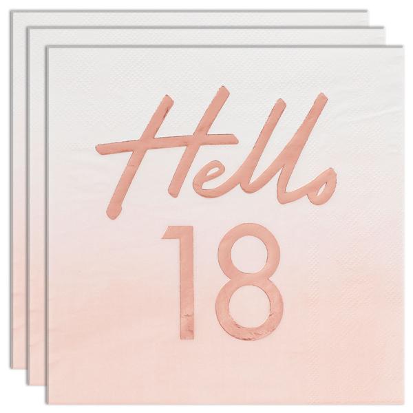Servietter Rosegull Hello 18