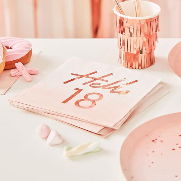 Servietter Rosegull Hello 18