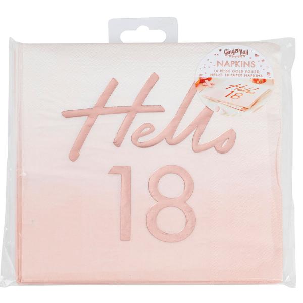Servietter Rosegull Hello 18