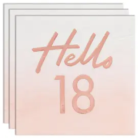 Servietter Rosegull Hello 18