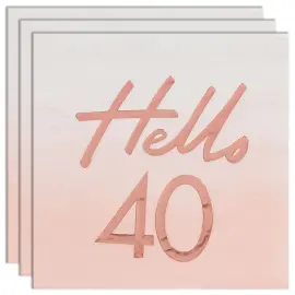 Servietter Rosegull Hello 40