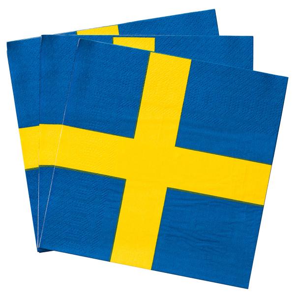 Servietter Svenske Flagg 20-pakning