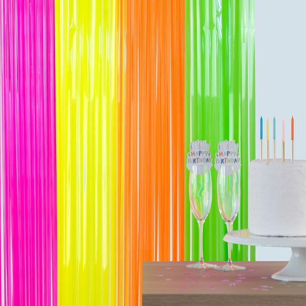 Neonfarget Party Draperi 200x100 cm