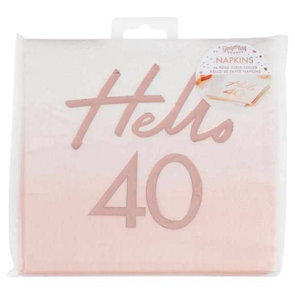 Servietter Rosegull Hello 40