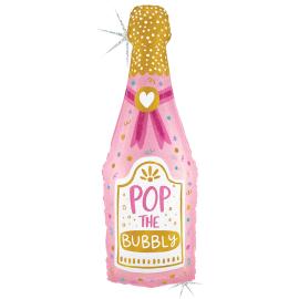 Ballong Champagneflaske Holografisk 94 cm