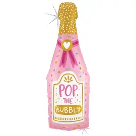Ballong Champagneflaske Holografisk 94 cm