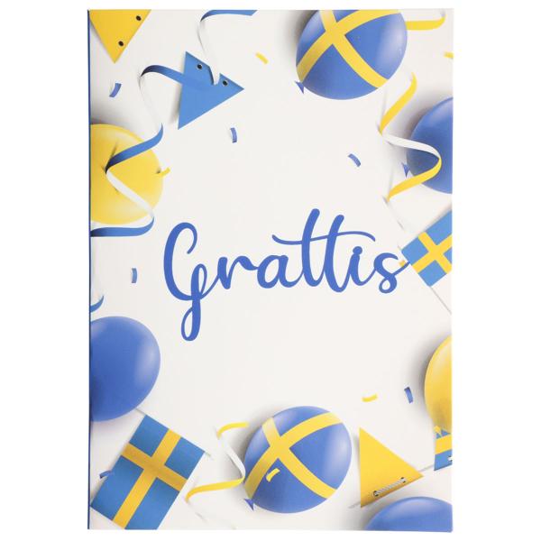 Sveriges Kort med Konvolutt Grattis 17 x 12 cm