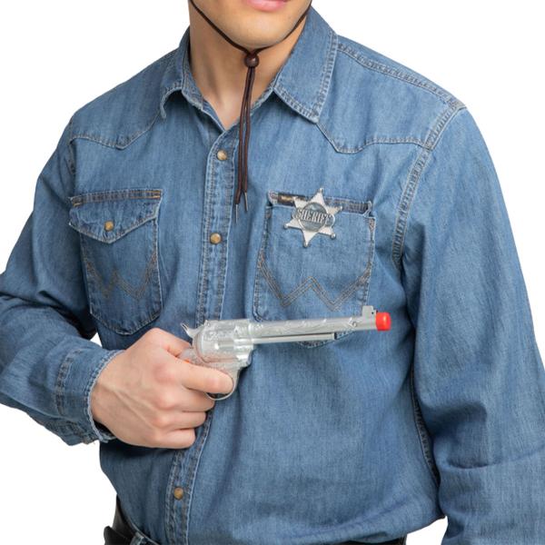 Cowboyrevolver med Sheriffstjerne Sølv