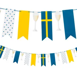 DIY Girlander Flagg og Champagneglass