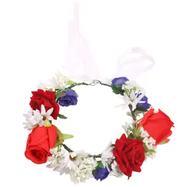 Blomsterkrans Hvit/R&oslash;d/Bl&aring;