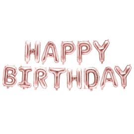 Ballonggirlander Happy Birthday Rosegull 35 cm