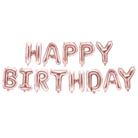 Ballonggirlander Happy Birthday Rosegull 35 cm