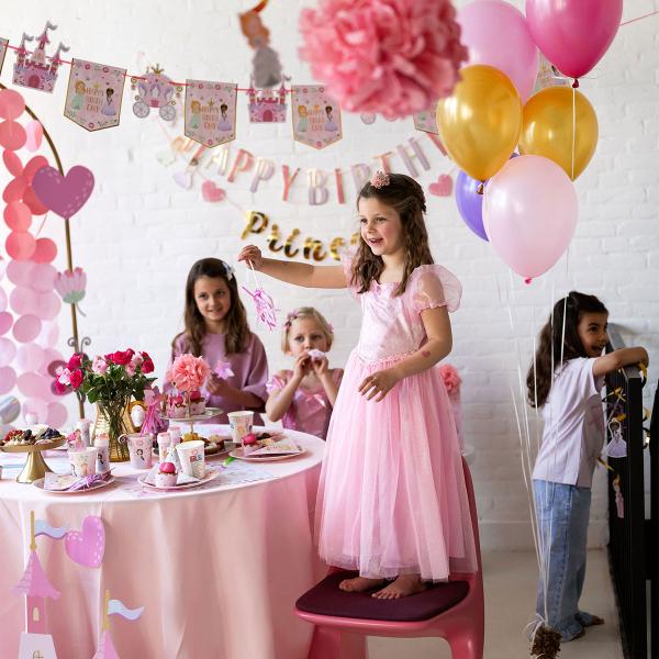 Rosa Prinsessekjole med Dekorstein Barn
