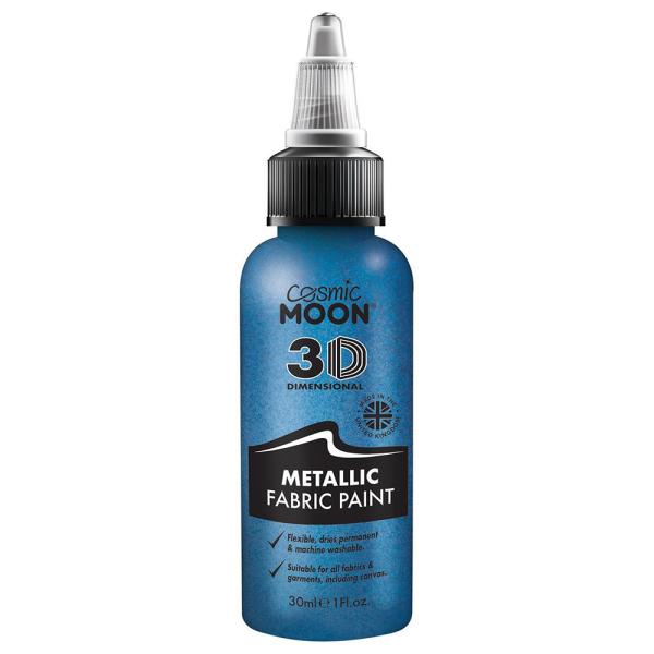 Cosmic Moon Metallisk Tekstilfarge Blå 30 ml