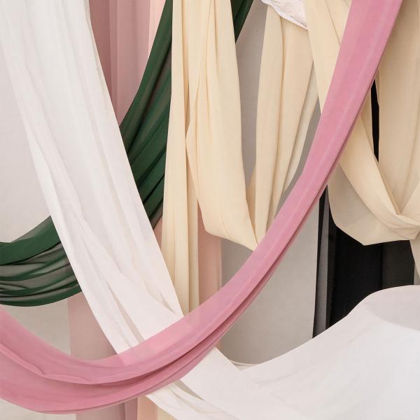Chiffon Bordløper Mørkerosa