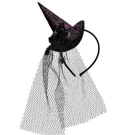 Hårbøyle Heksehatt med Sløyfe & Nettingstoff