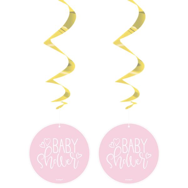 Baby Shower Swirls Lyserosa & Metallic Gull