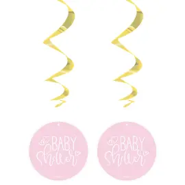 Baby Shower Swirls Lyserosa & Metallic Gull
