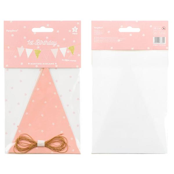 Vimpelgirlander Rosa & Gull