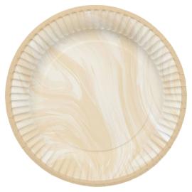 Papptallerkener Marble Beige