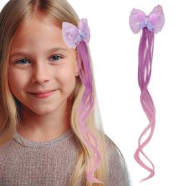 H&aring;rlokk Sommerfugl Lilla/Rosa