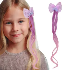H&aring;rlokk Sommerfugl Lilla/Rosa