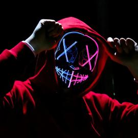 LED Maske Bl&aring;/Rosa