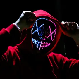 LED Maske Bl&aring;/Rosa