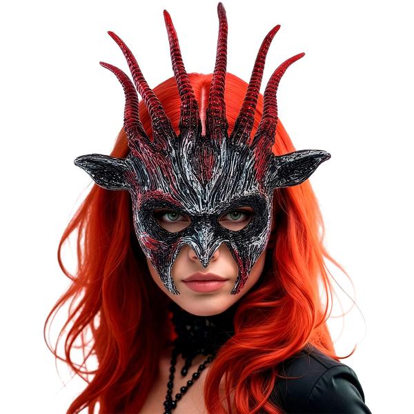 Demonmaske med Horn