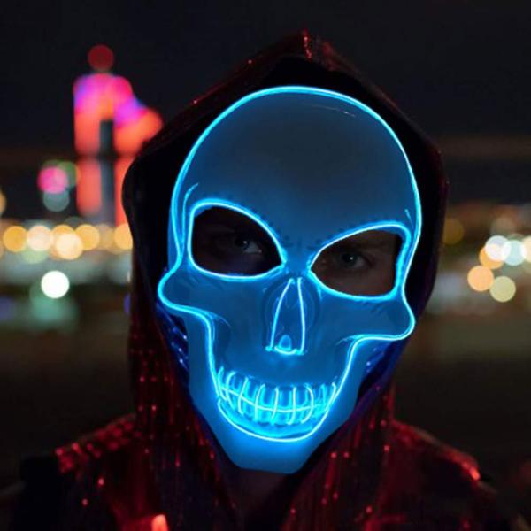 Dødningehode LED-Maske Blå