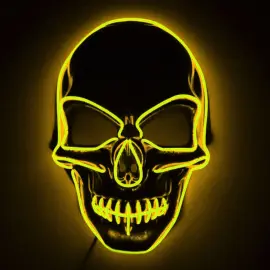 Dødningehode LED-Maske Gul
