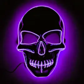 Dødningehode LED-Maske Lilla