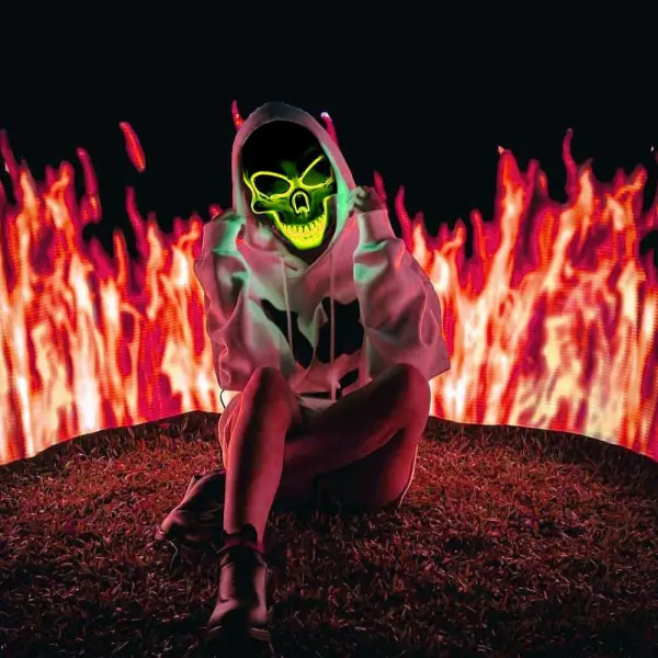 Dødningehode LED-Maske Lilla
