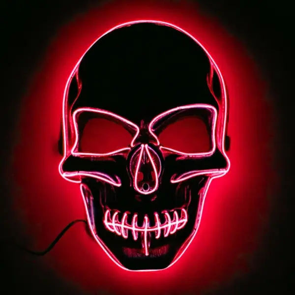 Dødningehode LED-Maske Rød