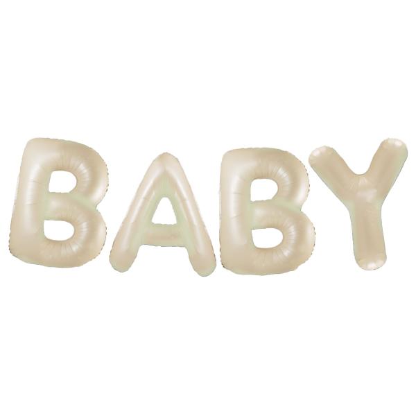 Ballonggirlander Baby Kremfarget