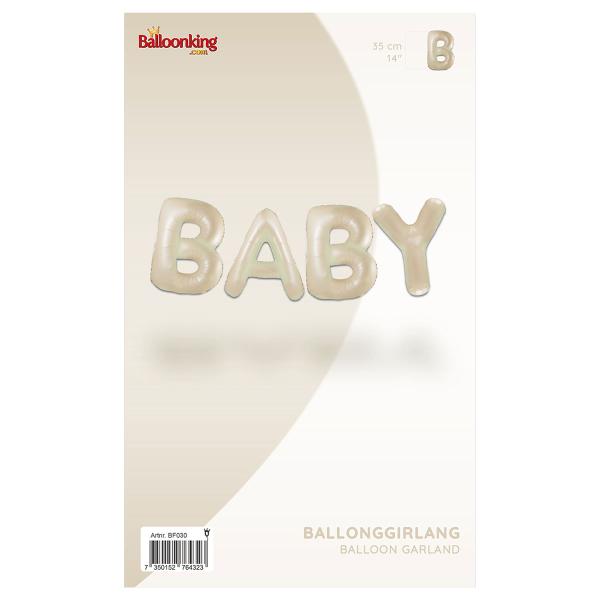 Ballonggirlander Baby Kremfarget