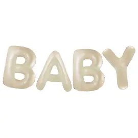 Ballonggirlander Baby Kremfarget