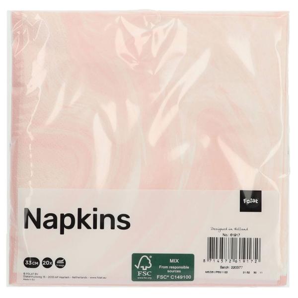 Servietter Marble Pink