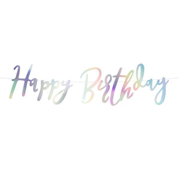 Girlander Happy Birthday Regnbueskimrende