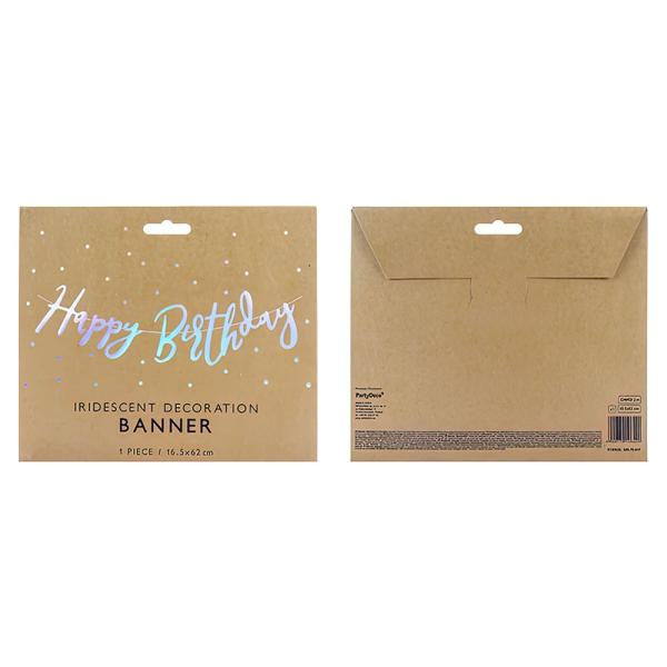 Girlander Happy Birthday Regnbueskimrende