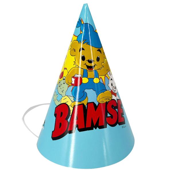 Partyhatter Bamse 8-pakning