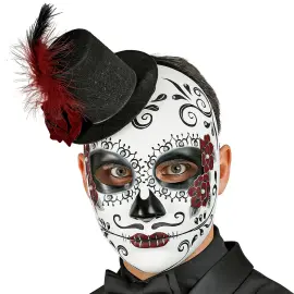 De Dødes Dag Maske med Minihatt