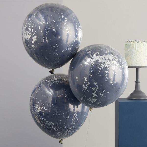 Marineblå Konfettiballonger Double Layer