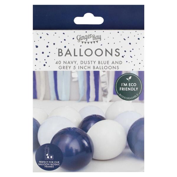 Miniballonger Blå/Grå