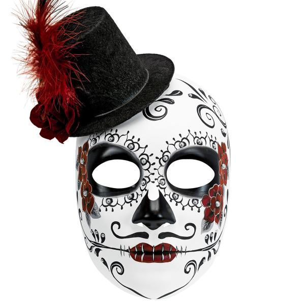 De Dødes Dag Maske med Minihatt