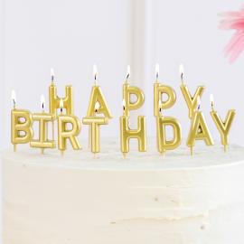 Happy Birthday Bokstavlys Gull