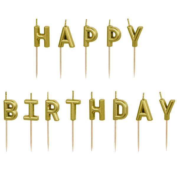 Happy Birthday Bokstavlys Gull